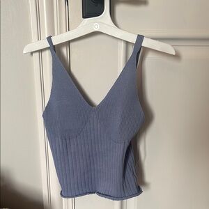 Active USA Blue Ribbed Sleeveless Camisole